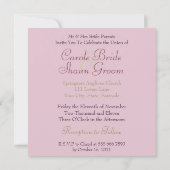 ピンクフラクタルレースモノグラム結婚式招待状 招待状 (裏面)