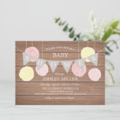 ピンクフラグnフラフス-ベビーシャワー招待状 招待状 (スタンド正面)