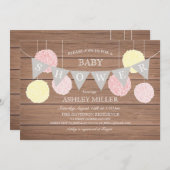 ピンクフラグnフラフス-ベビーシャワー招待状 招待状 (正面/裏面)