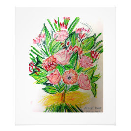 ピンクフラットブーケ フォトプリント           