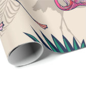 ピンクフラミゴスと熱帯葉の継ぎ目のない模様 ラッピングペーパー (ロールコーナー)