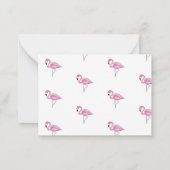 ピンクフラミンゴありがとうご注意カード ノートカード (裏面)