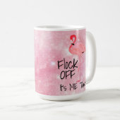 ピンクフラミンゴおもしろいの群れ コーヒーマグカップ (正面右)