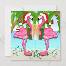 ピンクフラミンゴおもしろい招待状#holidayZ