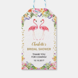 ピンクフラミンゴお気に入りラベル熱帯夏 ギフトタグ