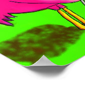 ピンクフラミンゴお洒落ゴルフボ失ったールユーモアペースト ポスター (角)