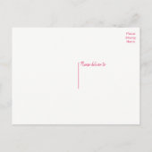 ピンクフラミンゴたった今結婚しましたトロピカル結婚ビーチ 案内ポストカード (裏面)