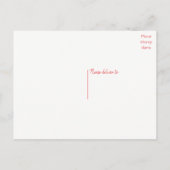 ピンクフラミンゴたった今結婚しました結婚トロピカルラブ 案内ポストカード (裏面)