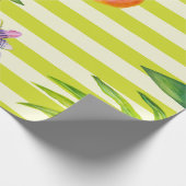  ピンクフラミンゴとエキゾチックなtrの継ぎ目のない模様 ラッピングペーパー (角)