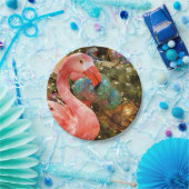 ピンクフラミンゴとクリスマスツリーパーティー ペーパープレート (パーティー)