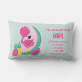 ピンクフラミンゴとフレッシュフルーツベビー誕生 ランバークッション (裏面)