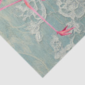 ピンクフラミンゴとヴィンテージフローラの分離 薄葉紙 (詳細)