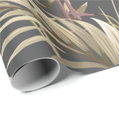 ピンクフラミンゴと金色の植物の継ぎ目のない模様 ラッピングペーパー (ロールコーナー)