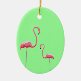 ピンクフラミンゴのオーナメント セラミックオーナメント