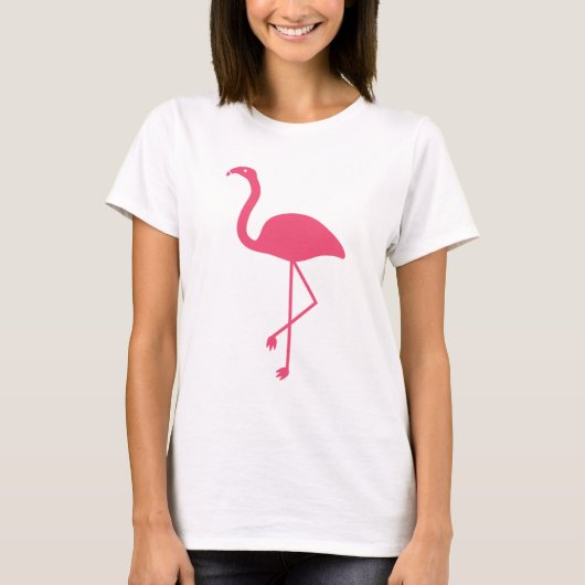 ピンクフラミンゴのシルエット Tシャツ (正面)