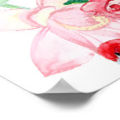 ピンクフラミンゴのシームレスパターン ポスター (角)