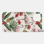 ピンクフラミンゴのトロピカルフラワーiPhone 13ケース Case-Mate iPhoneケース (裏面 (横))
