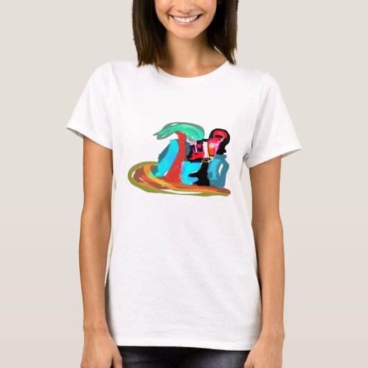 ピンクフラミンゴの夏 Tシャツ (正面)