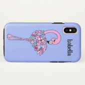 ピンクフラミンゴの花柄スマホケース Case-Mate iPhoneケース (裏面(横))