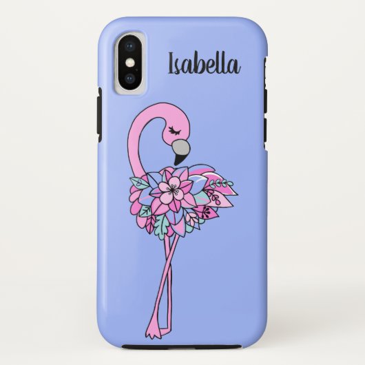 ピンクフラミンゴの花柄スマホケース Case-Mate iPhoneケース (裏面)