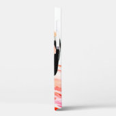 ピンクフラミンゴの鳥のプロフィールポートレート、驚くべき美しさ Case-Mate iPhoneケース (裏面 / 左)