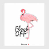 ピンクフラミンゴのflock offステッカー シール (シート)