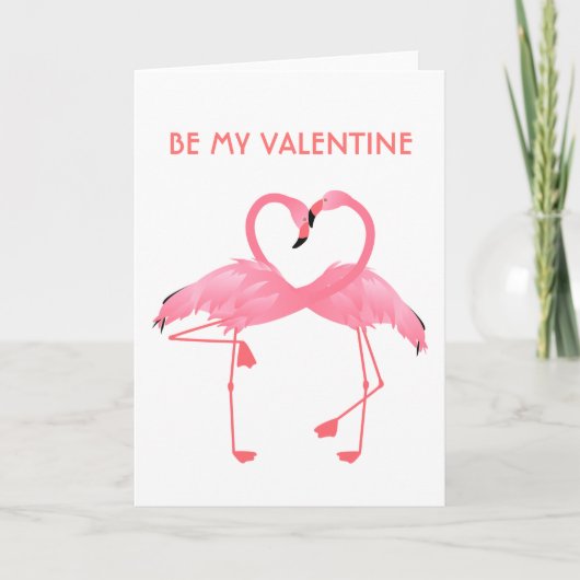 ピンクフラミンゴは私のバレンタイン シーズンカード (正面)