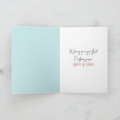 ピンクフラミンゴアイススケートで滑る カード (内部)