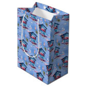 ピンクフラミンゴアイランドトロピカルビーチゲタウェイ ミディアムペーパーバッグ (裏面アングル)