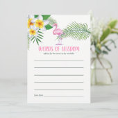 ピンクフラミンゴウォーターカラーベビーシャワーママアドバイス アドバイスカード (スタンド正面)