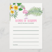 ピンクフラミンゴウォーターカラーベビーシャワーママアドバイス アドバイスカード (正面)