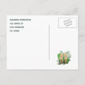 ピンクフラミンゴウォーターカラールアウ(ハワイ式宴会)グラッドアナウンス 案内ポストカード (裏面)