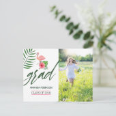 ピンクフラミンゴウォーターカラールアウ(ハワイ式宴会)グラッドアナウンス 案内ポストカード (スタンド正面)