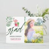 ピンクフラミンゴウォーターカラールアウ（ハワイ式宴会）グラッドアナウンス 案内状 (スタンド正面)