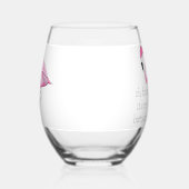 ピンクフラミンゴオフロック私の誕生日 名門私立校風の ステムなしワイングラス (左)