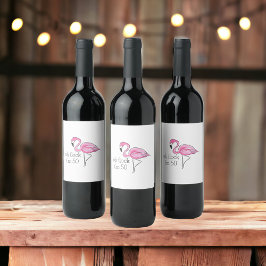 ピンクフラミンゴオフロック私は50缶 ワインラベル