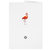 ピンクフラミンゴオンビーチ誕生日カード (裏面)