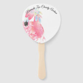 ピンクフラミンゴオークションパドル ハンドファン (正面)