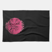 ピンクフラミンゴカスタム文字 キッチンタオル (横)