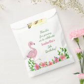 ピンクフラミンゴガールの誕生日パーティーありがとう フェイバーバッグ (封をした状態)
