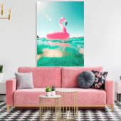 ピンクフラミンゴキッズルームウォールアートキャンバス キャンバスプリント (インサイチュ (リビング))
