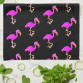 ピンクフラミンゴキッチンタオル – カラーの選択 キッチンタオル (折り畳み)