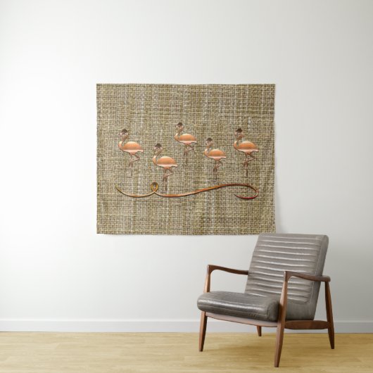 ピンクフラミンゴクラウドタペストリー タペストリー (インサイチュ(横))