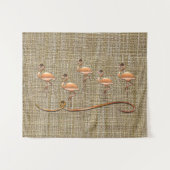 ピンクフラミンゴクラウドタペストリー タペストリー (正面(横))