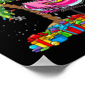 ピンクフラミンゴクリスマスパームツリートロピカルホテル ポスター (角)