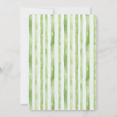 ピンクフラミンゴグリーンホワイトストライプブライダルシャワー 招待状 (裏面)