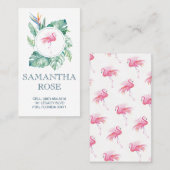 ピンクフラミンゴコースタルママカード 名刺 (正面/裏面)