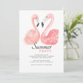 ピンクフラミンゴサマーパーティの招待状 招待状 (スタンド正面)