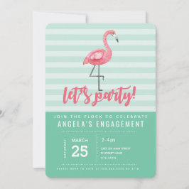 ピンクフラミンゴサマーパーティの招待状 招待状