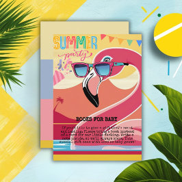 ピンクフラミンゴサマーパーティー エンクロージャーカード